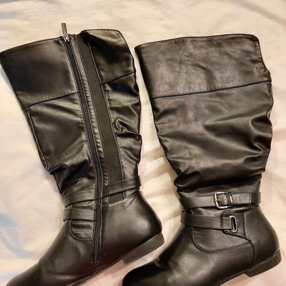 Women's Cole Ruched  Double Belted Calf Boots
